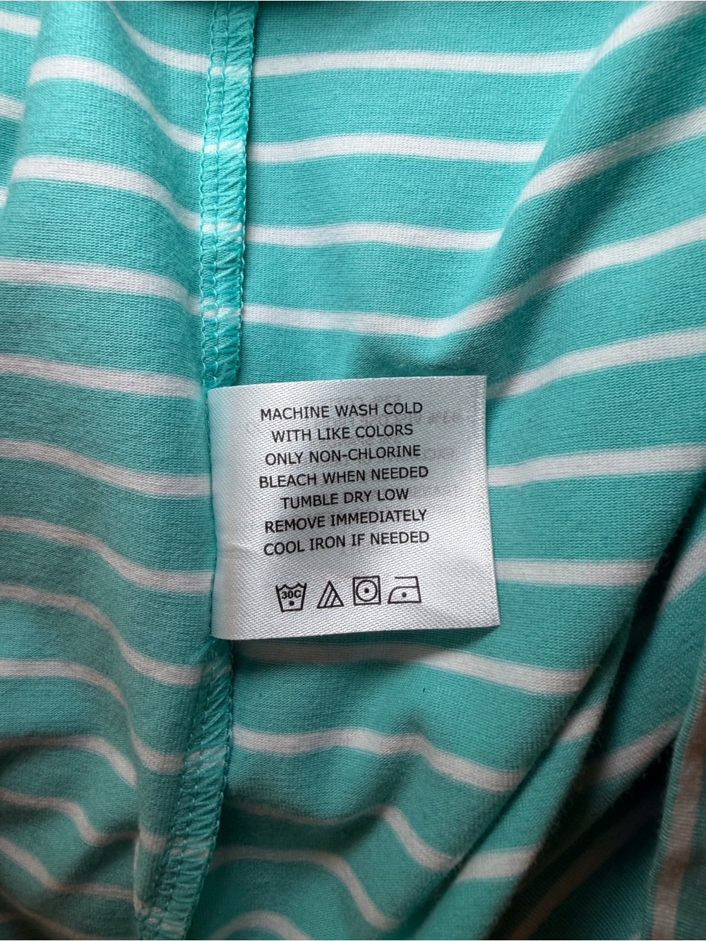 Coolibar UPF 50+ Colony Beach Hoodie XL Aqua Stripe Sun Protection Top NWOT - Picture 4 of 5